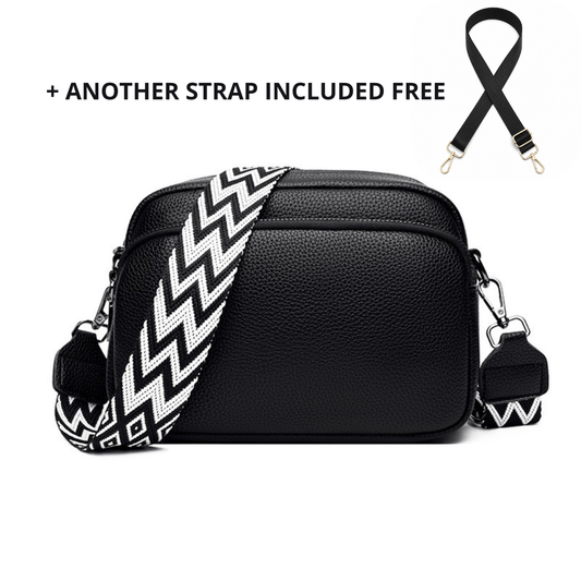 Bolso de hombro Sélion - Piel Auténtica Negra
