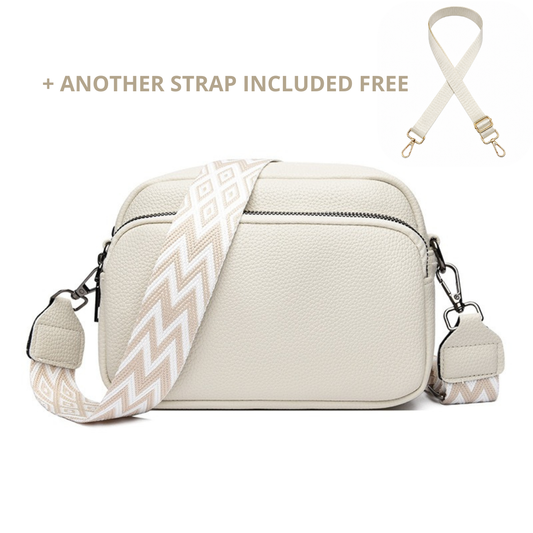 Bolso de hombro Sélion - Piel Auténtica Crema