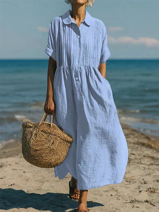 ELEGANTE VESTIDO DE LINO PARA MUJER