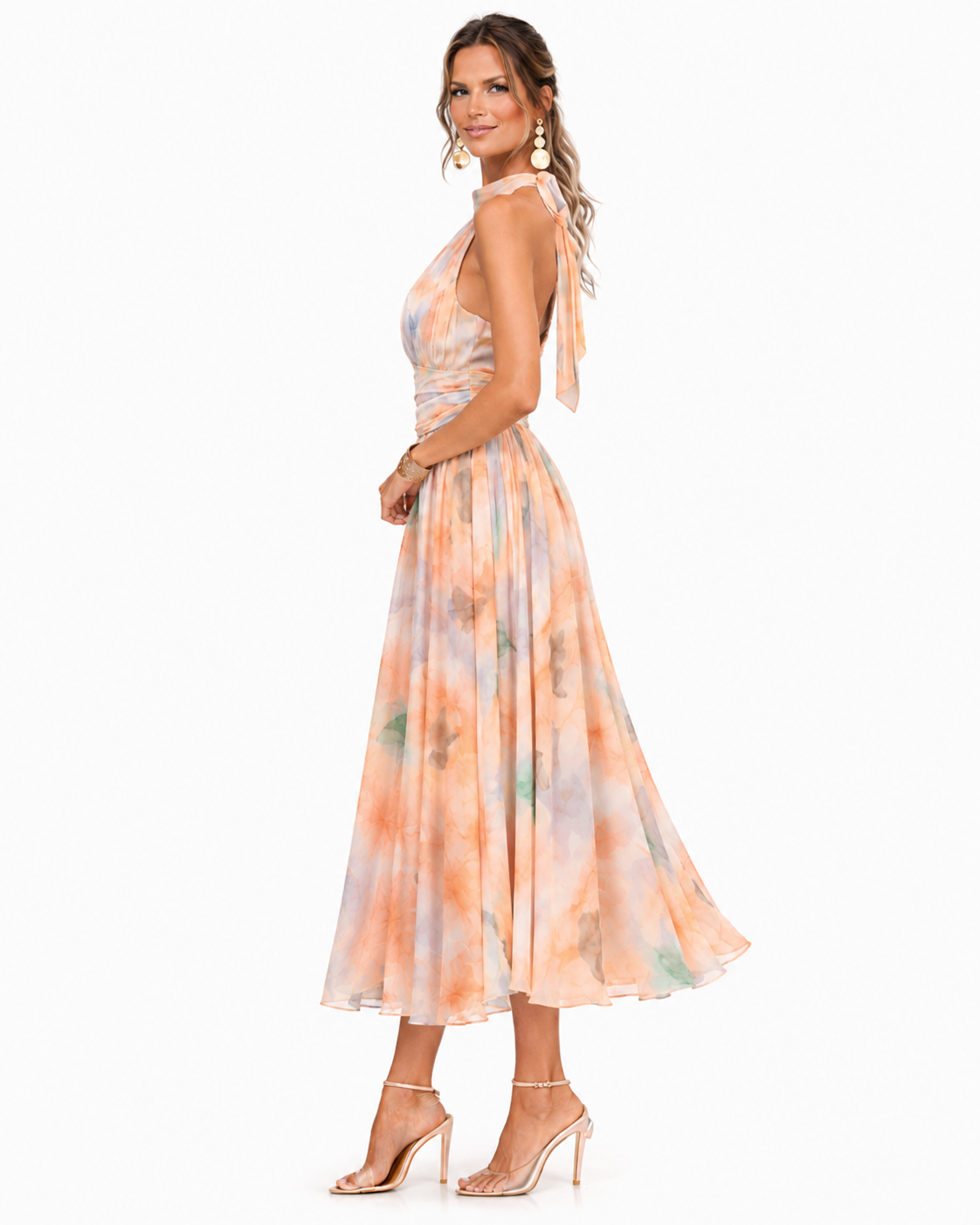 VESTIDO DE SATÉN CON ESTILO HALTER ELEGANCIA ATEMPORAL