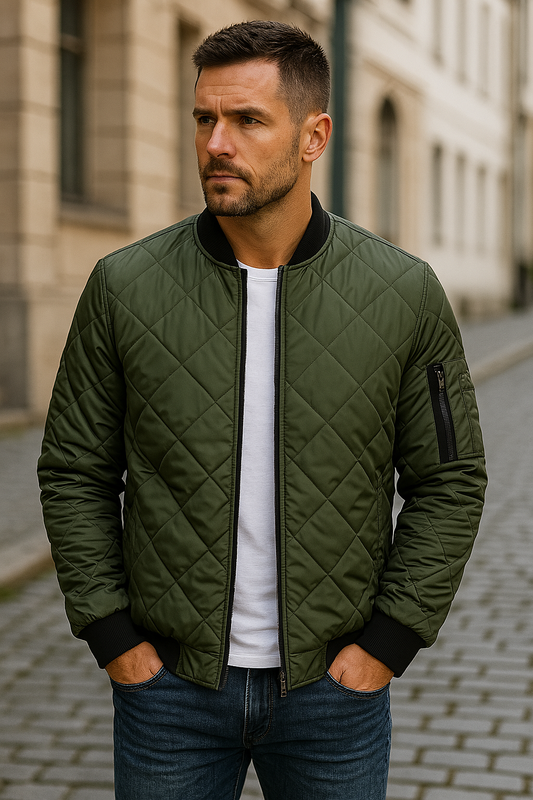 Cazel | Diamond-patterned cotton jacket