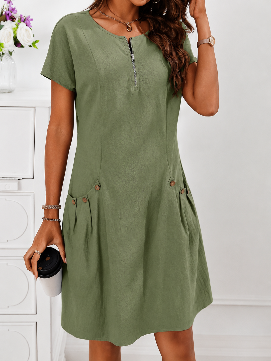 VESTIDO DE MUJER DE LINO