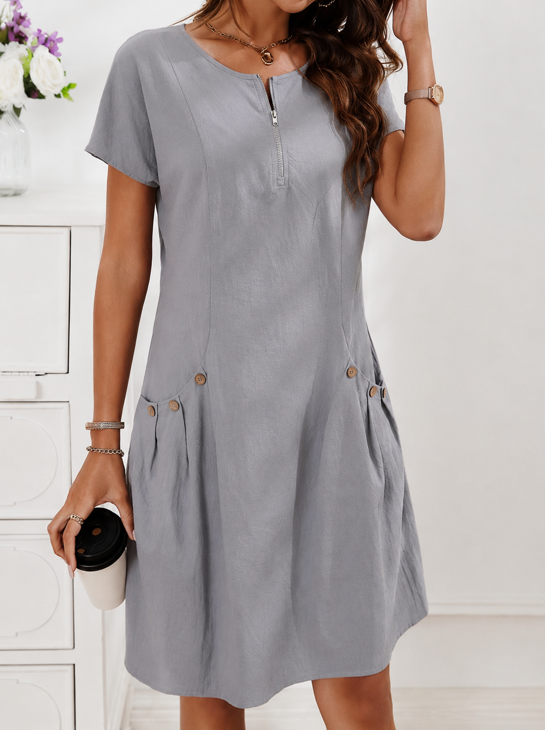 VESTIDO DE MUJER DE LINO