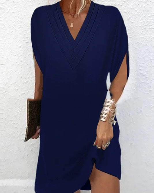 VESTIDO CRUZADO DE MUJER CON ESCOTE EN V