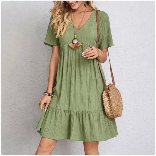 MOREAU LYON | CHIC WOMEN'S SHORT-SLEEVE SUMMER DRESS