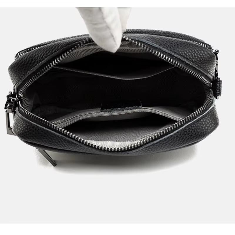 Bolso de hombro Sélion - Piel Auténtica Negra